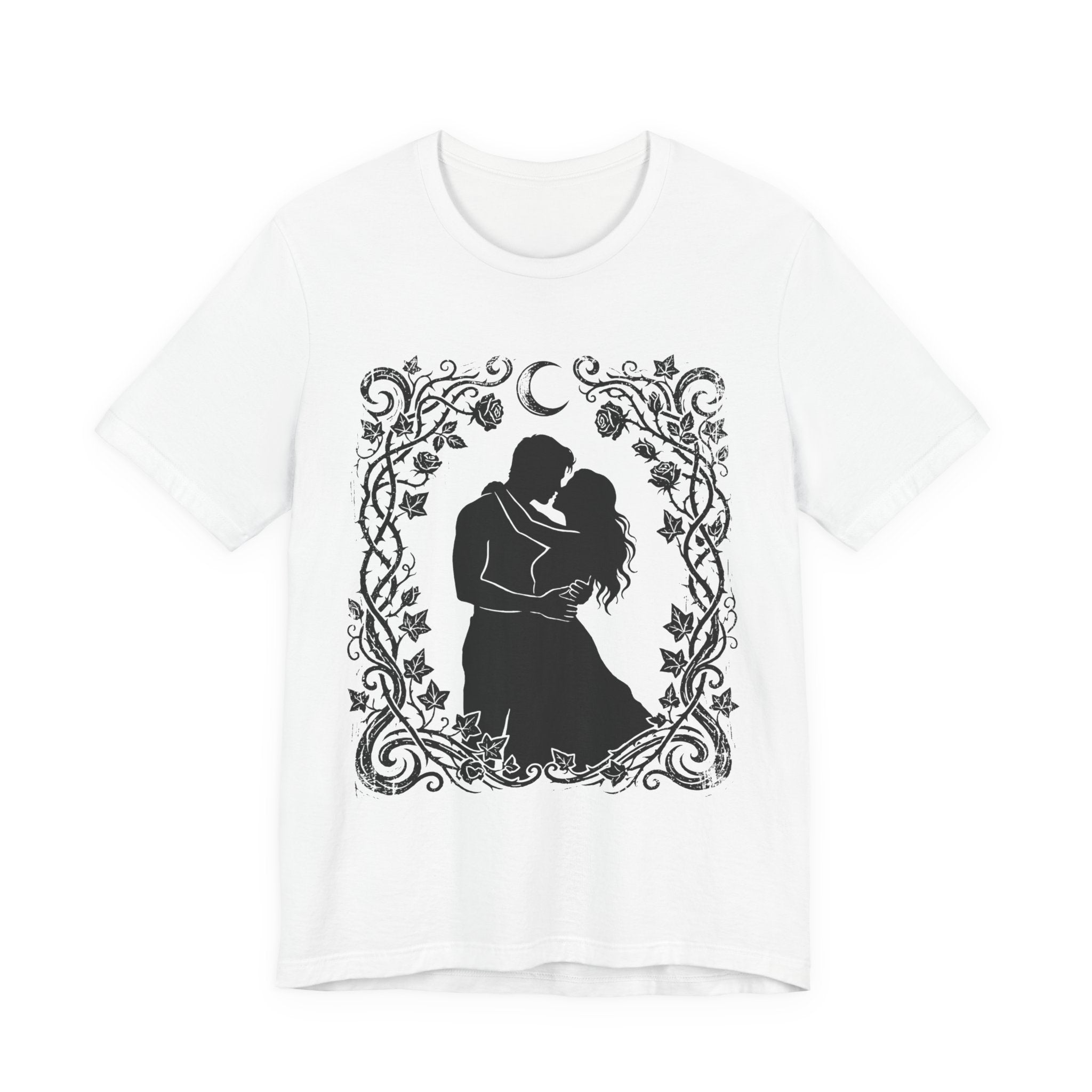 Romantic Couple Silhouette Tee — Moonlit Embrace Graphic T-Shirt