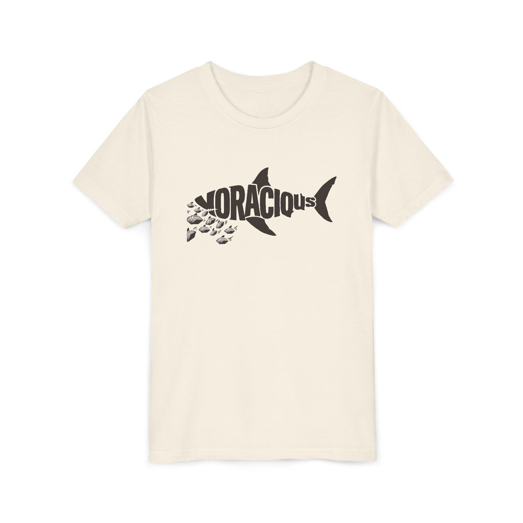 Youth Voracious Reader Tee – Shark Book Lover Design for Kids