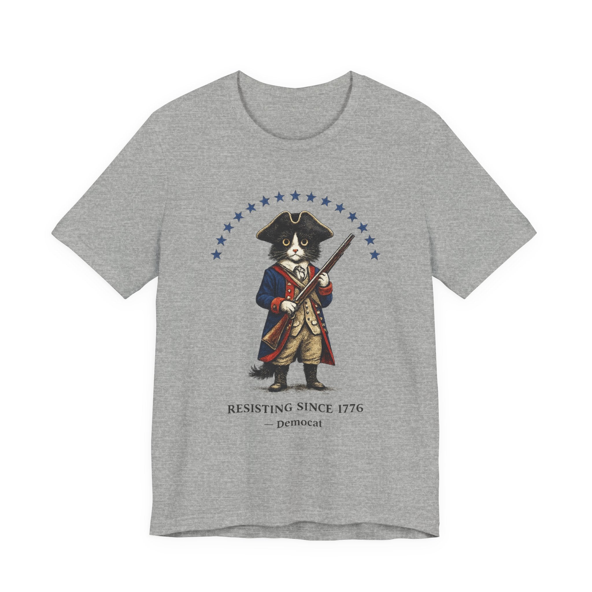 T-Shirt — "Resisting Since 1776" Patriotic Revolutionary Cat Graphic Tee