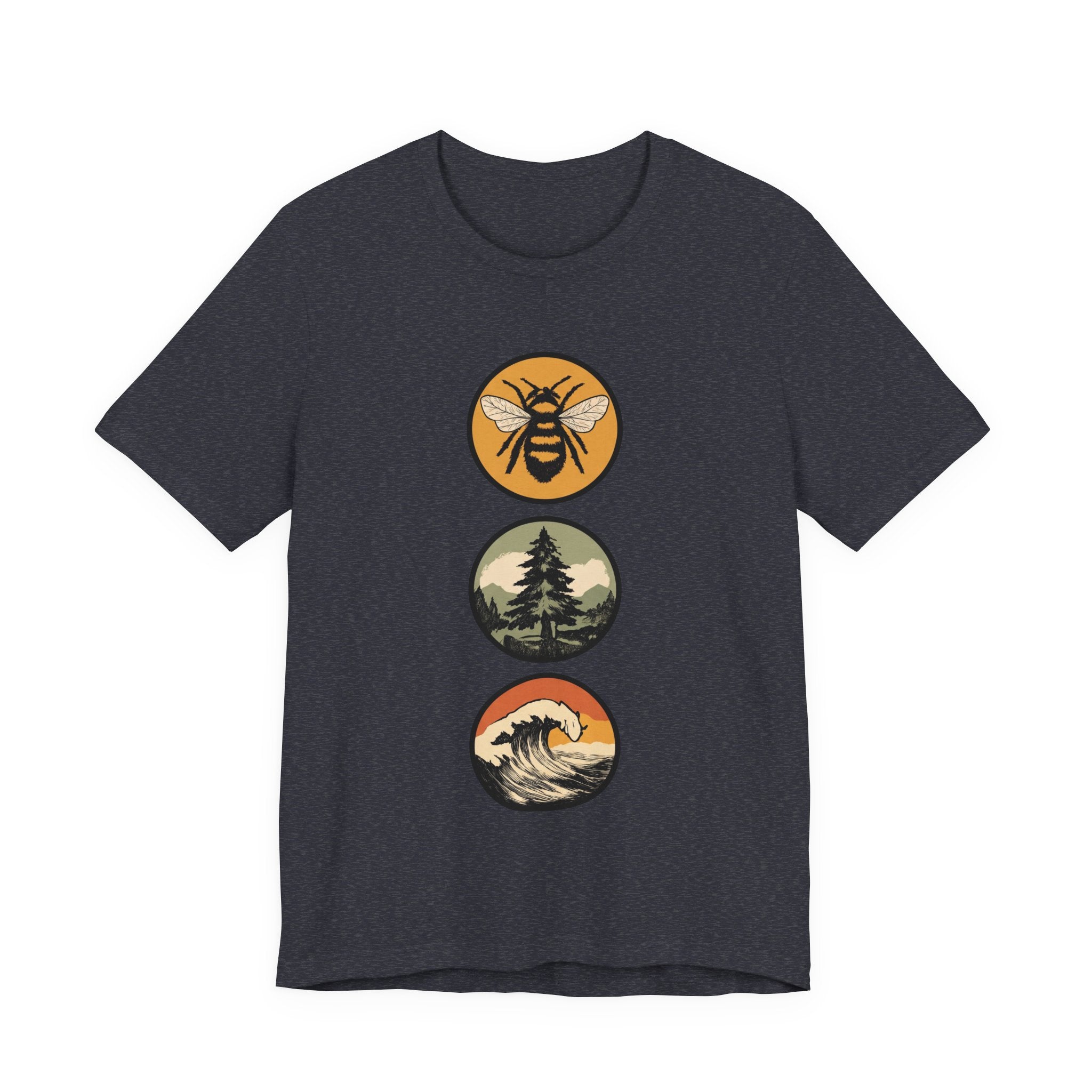 Mother Nature's Holy Trinity Tee — Bees, Trees, and Seas Badge T-Shirt