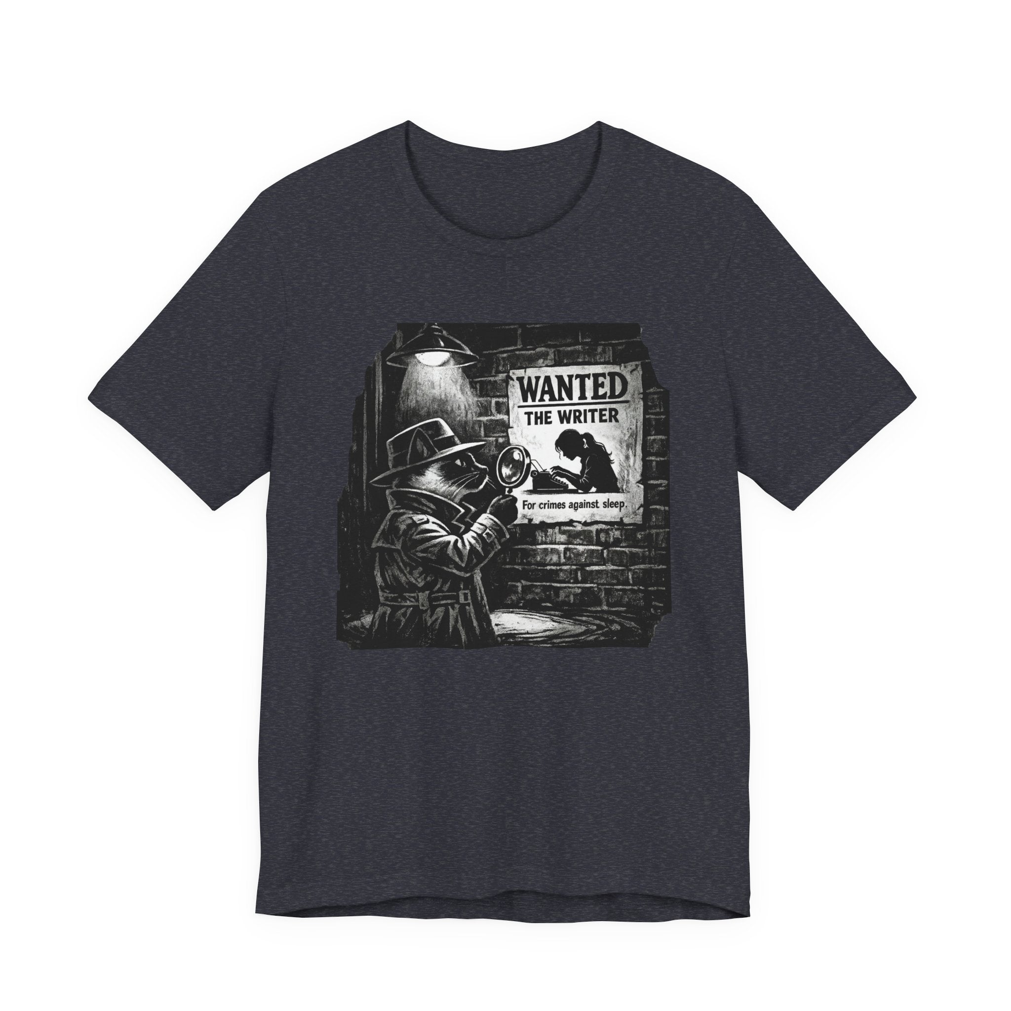 Writer Wanted T‑Shirt – Noir Detective 'Wanted the Writer' Graphic Tee