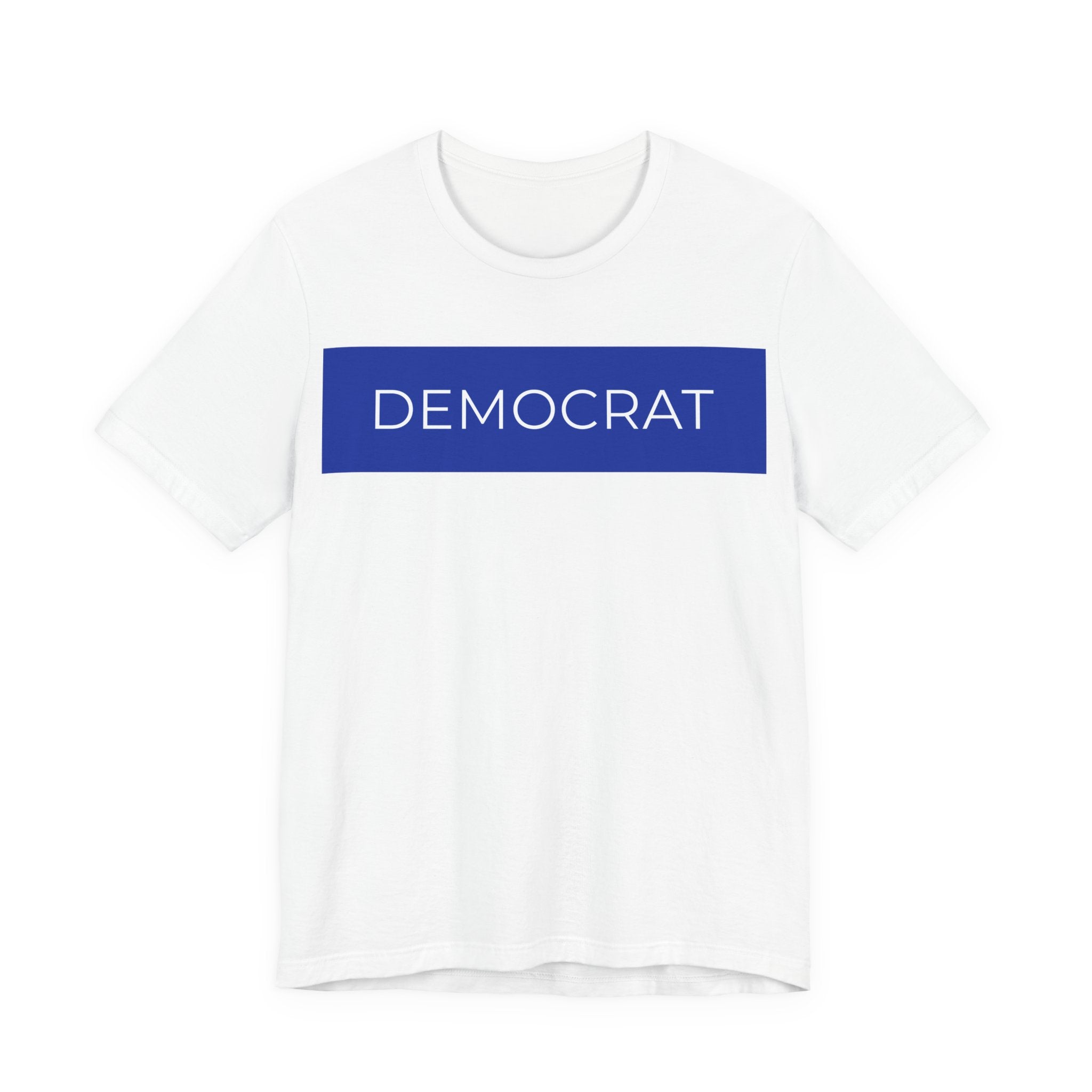 DEMOCRAT Bold Block Tee — Blue Bar Graphic T-Shirt