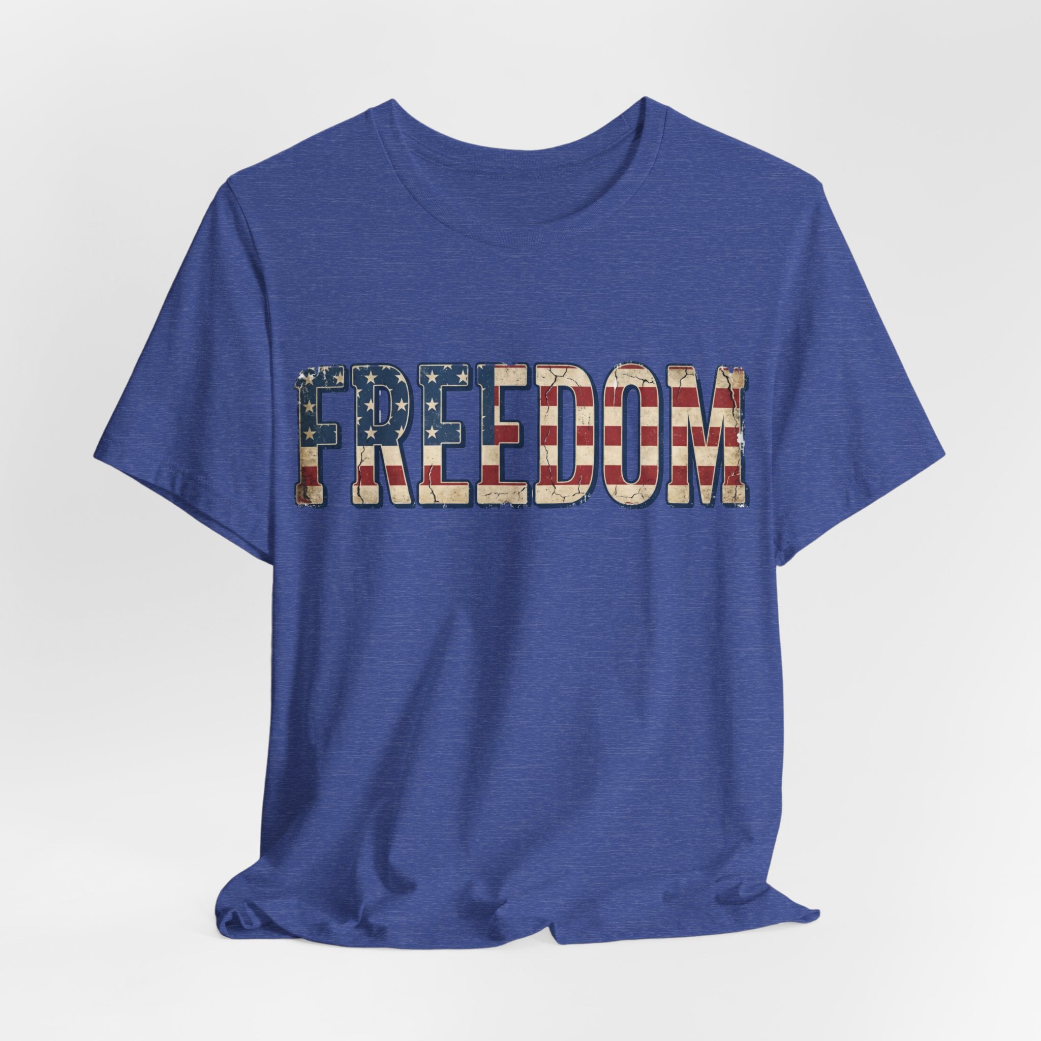 FREEDOM Flag Letter T-Shirt — Vintage American Flag Graphic Tee