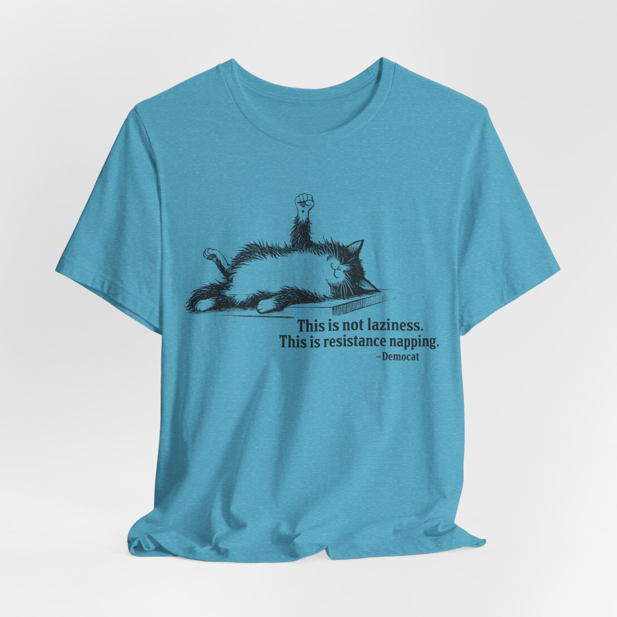 Democat Napping Tee — "This is not laziness. This is resistance napping." Graphic T-Shirt