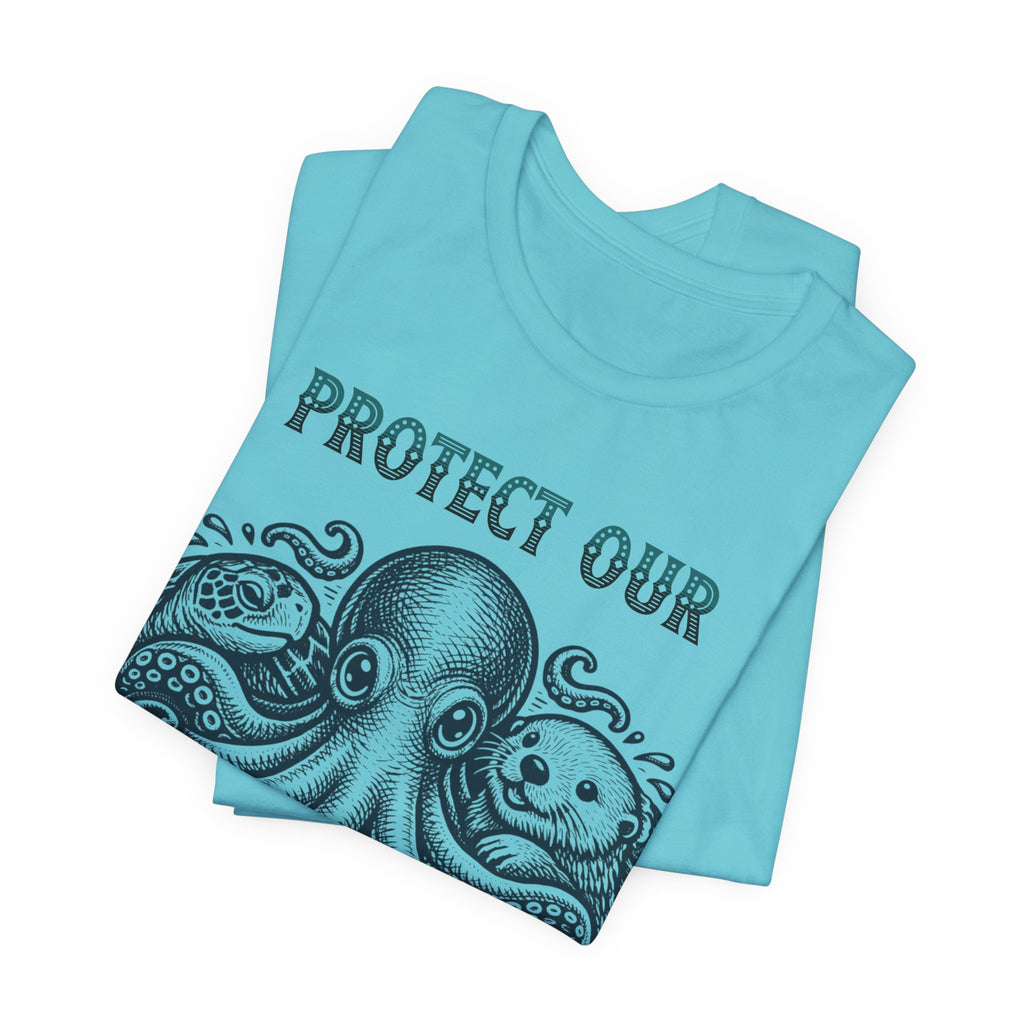 Protect Our World Octopus T-Shirt — Ocean Conservation Graphic Tee