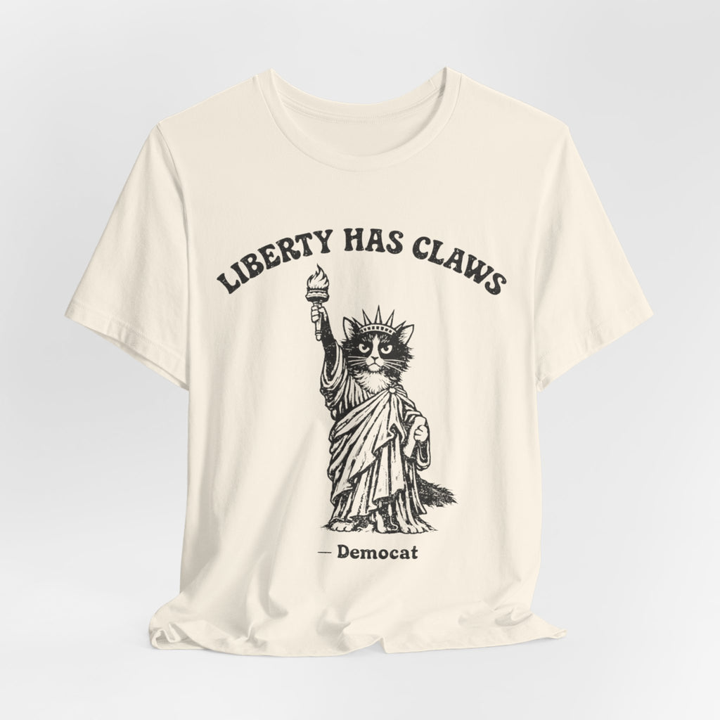 Liberty Has Claws Cat Statue T-Shirt — Democat Graphic Tee