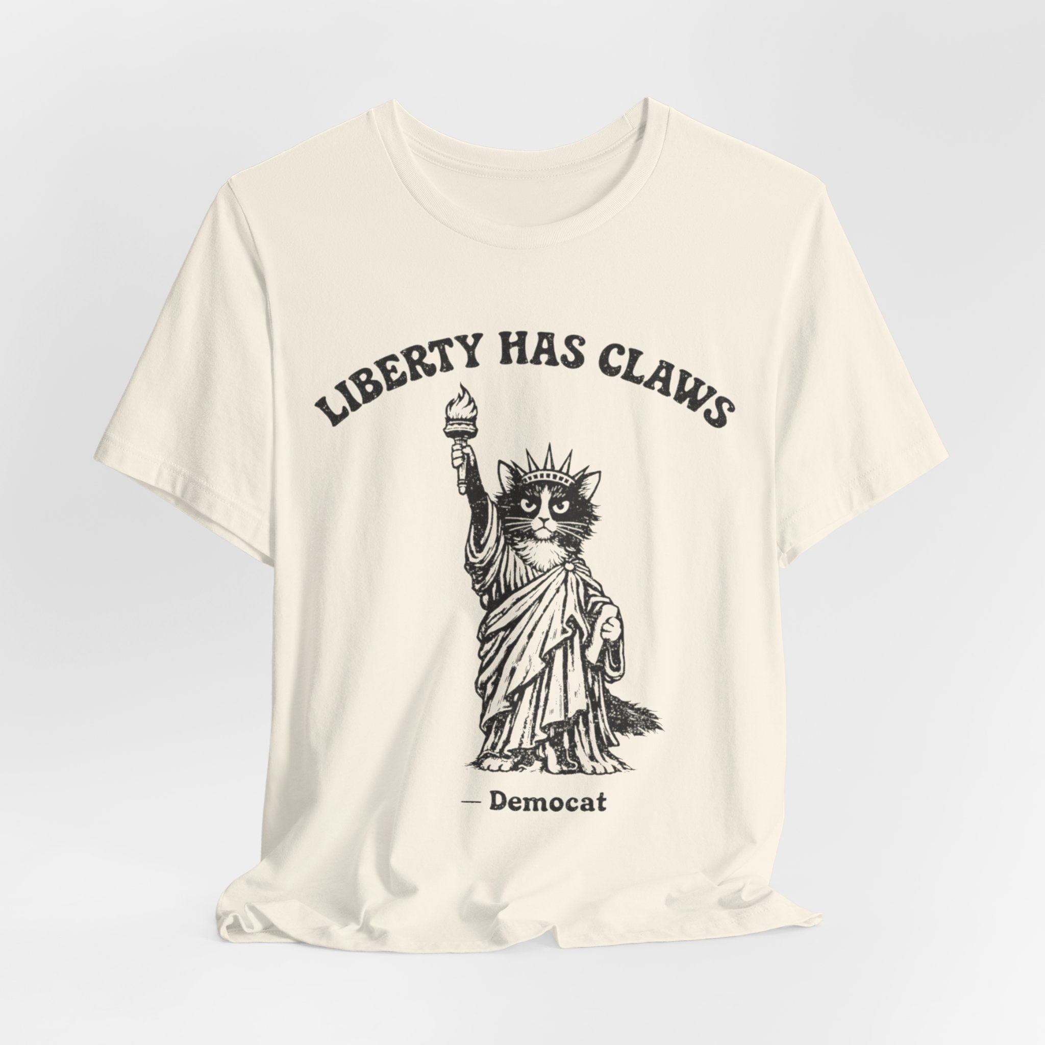 Liberty Has Claws Cat Statue T-Shirt — Democat Graphic Tee