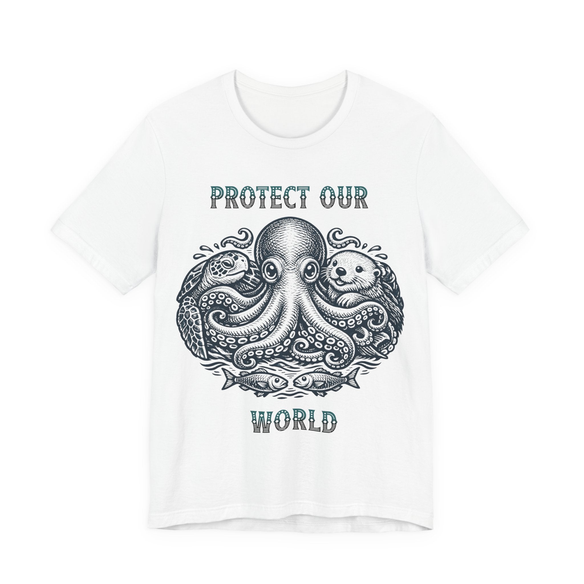 Protect Our World Octopus T-Shirt — Ocean Conservation Graphic Tee