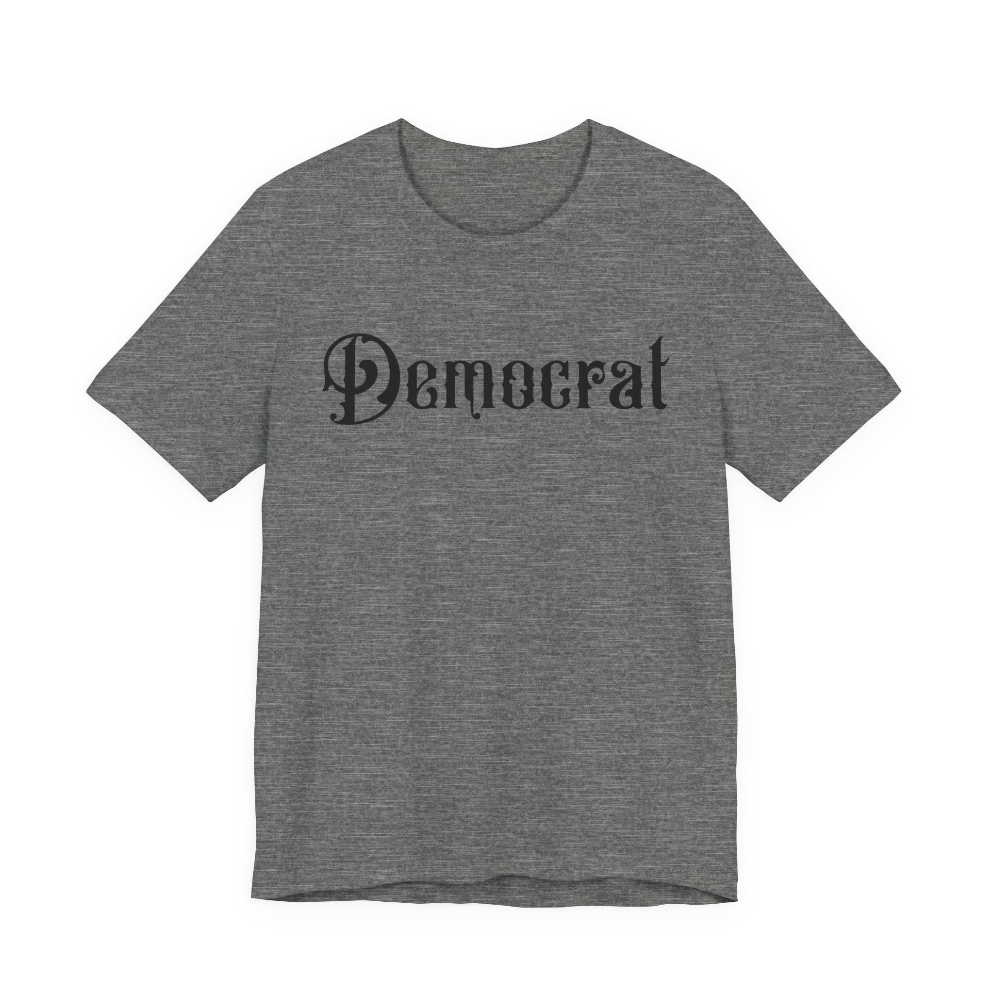 Democrat Gothic Script Tee — Political Graphic T‑Shirt