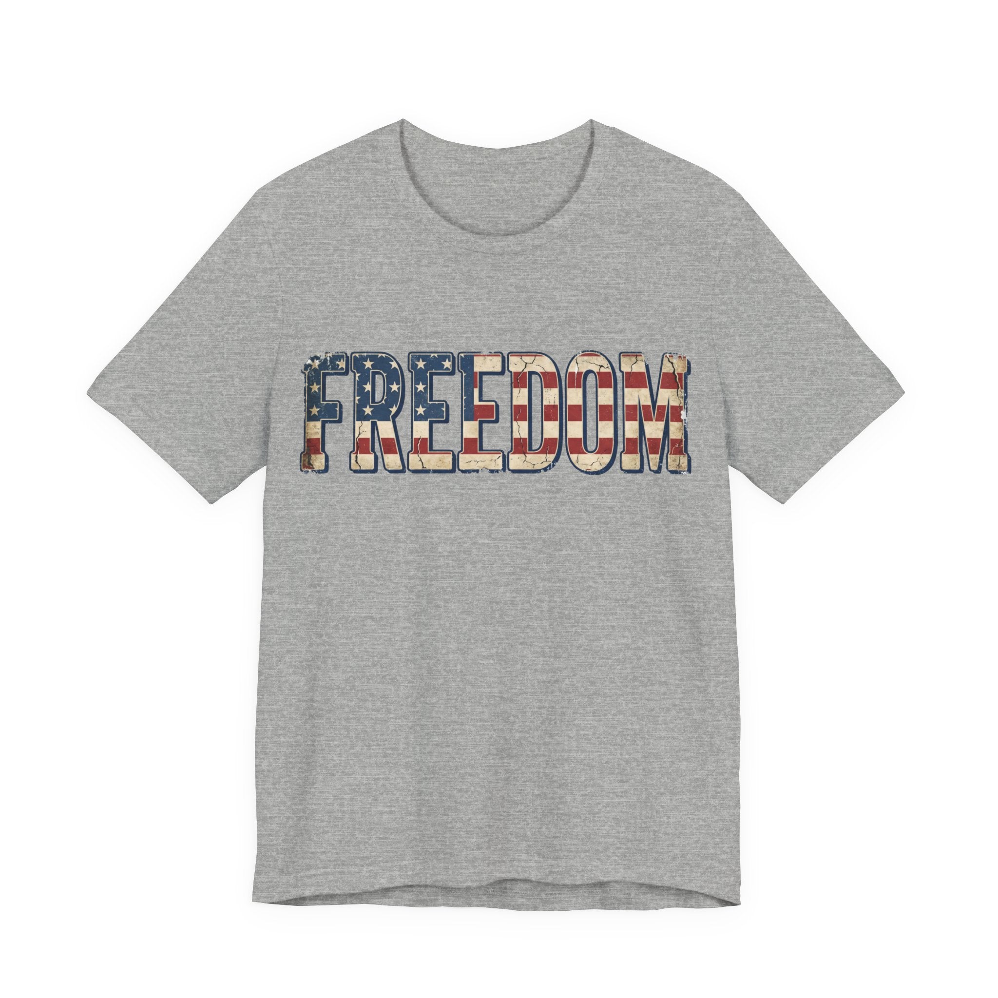 FREEDOM Flag Letter T-Shirt — Vintage American Flag Graphic Tee