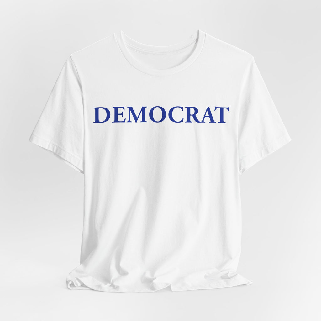 DEMOCRAT Navy Wordmark Tee — Classic Political T-Shirt