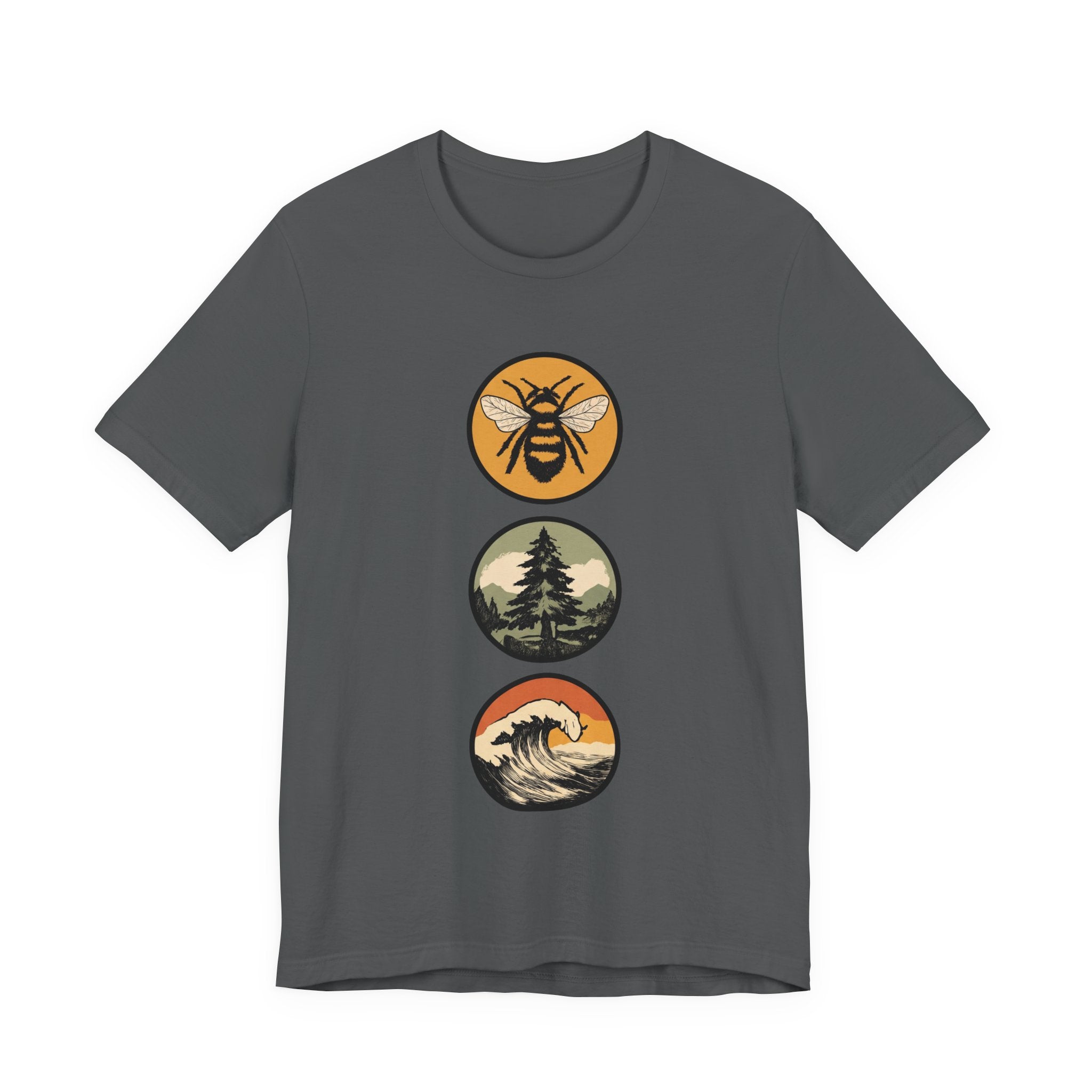 Mother Nature's Holy Trinity Tee — Bees, Trees, and Seas Badge T-Shirt