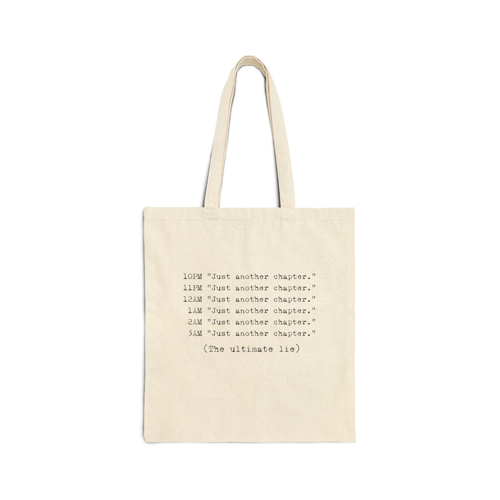 Just Another Chapter Canvas Tote Bag — Late Night Reader Book Lover Gift