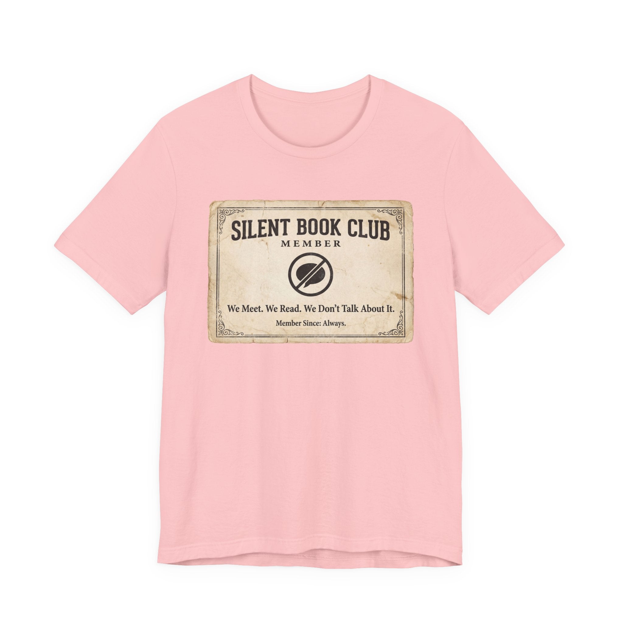Silent Book Club T-Shirt – Vintage 'We Meet. We Read. We Don't Talk About It.' Tee