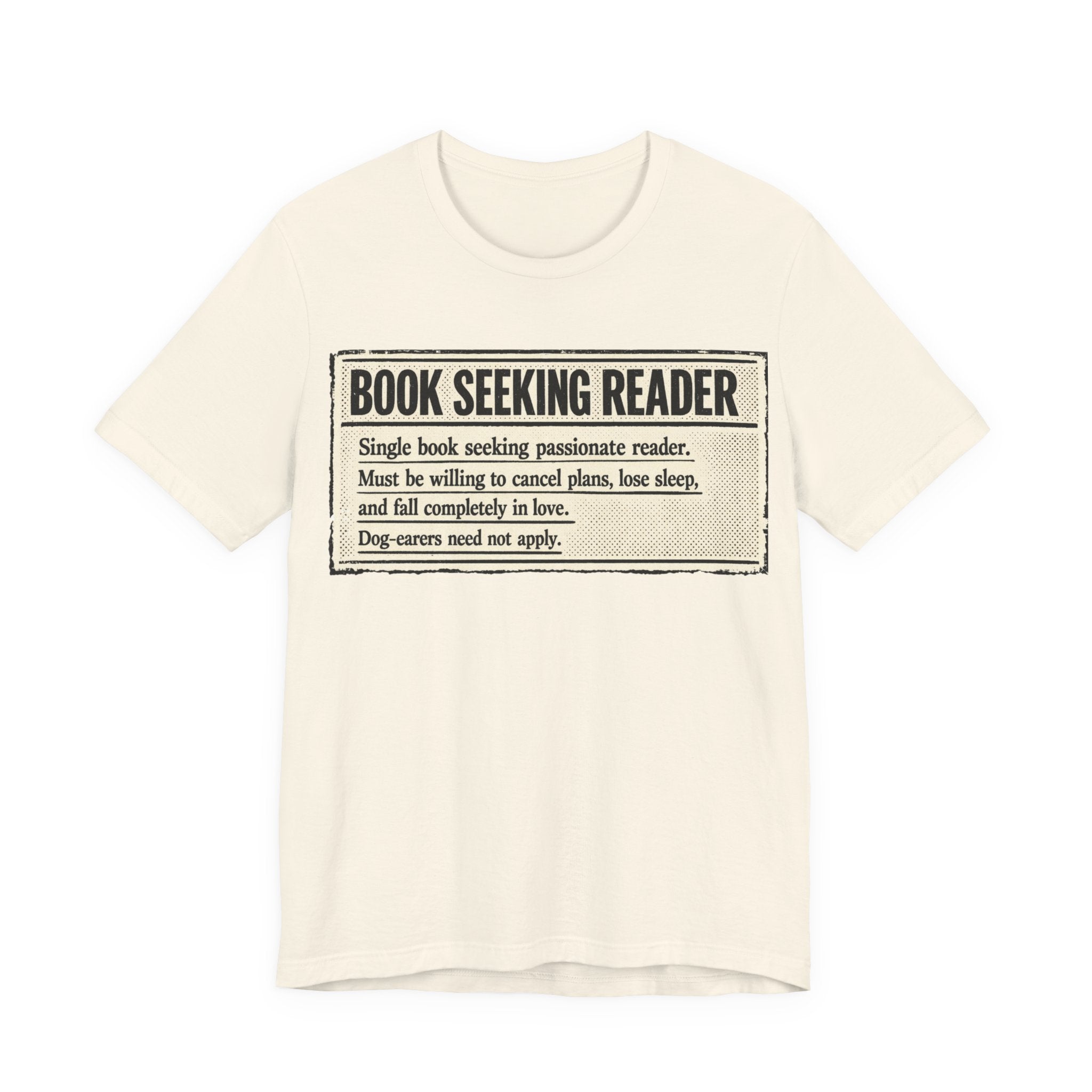 Book Seeking Reader T-Shirt – Funny Literary Quote Tee for Book Lovers
