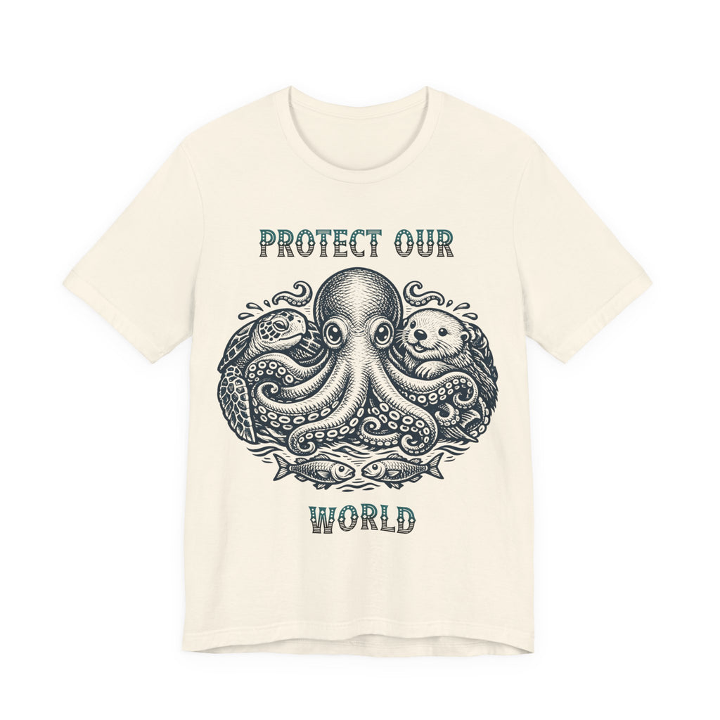 Protect Our World Octopus T-Shirt — Ocean Conservation Graphic Tee