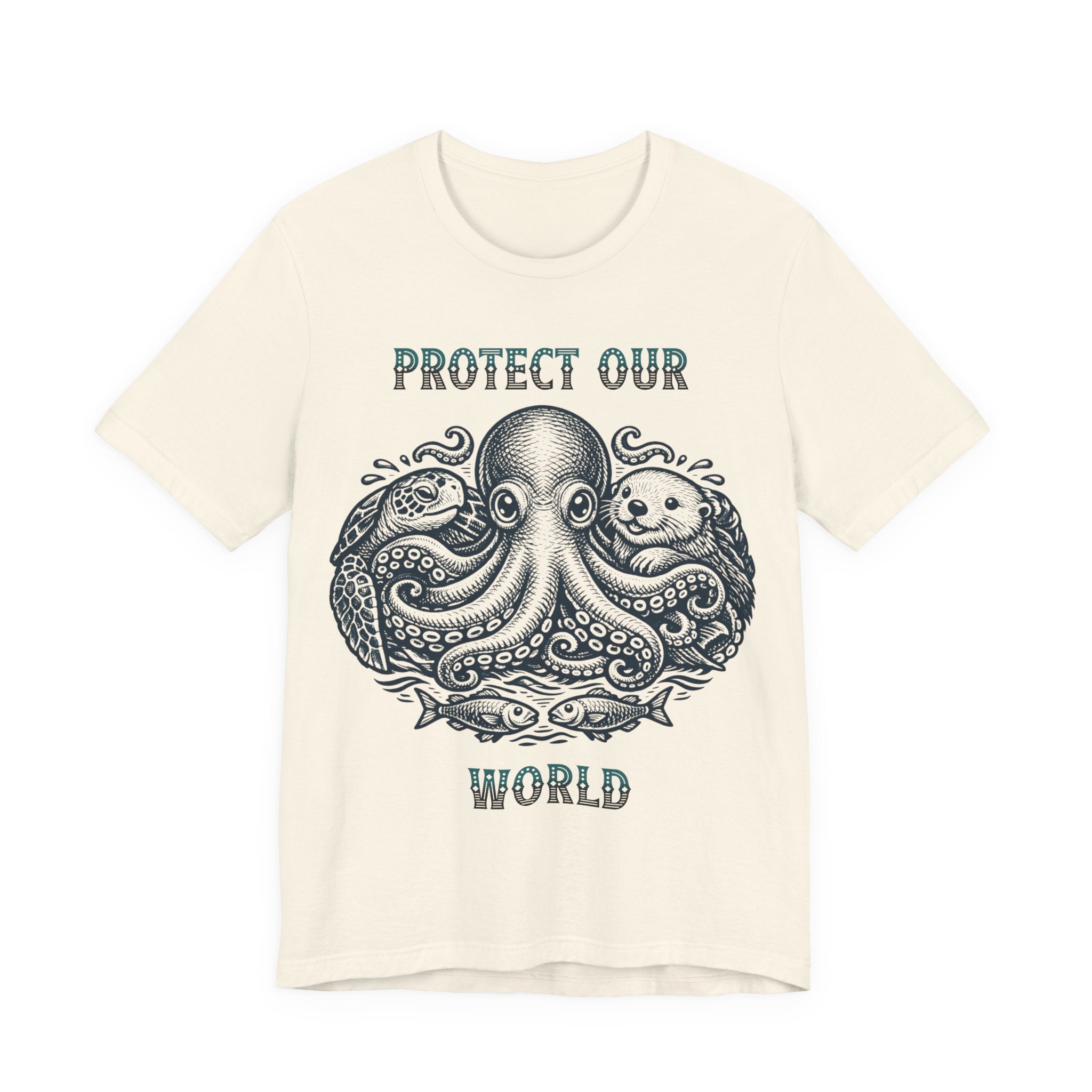 Protect Our World Octopus T-Shirt — Ocean Conservation Graphic Tee