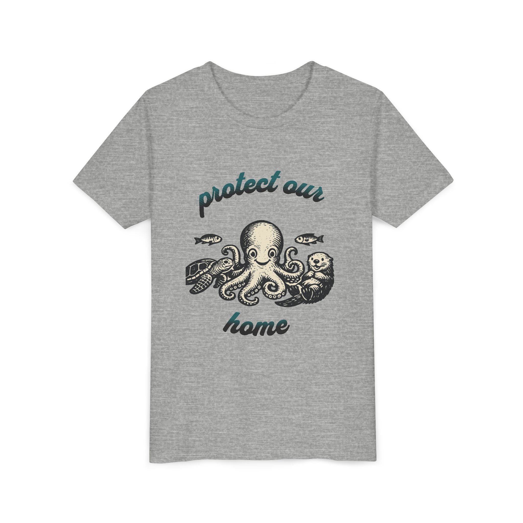 Youth Tee — "Protect Our Home" Ocean Conservation Octopus Kids T‑Shirt