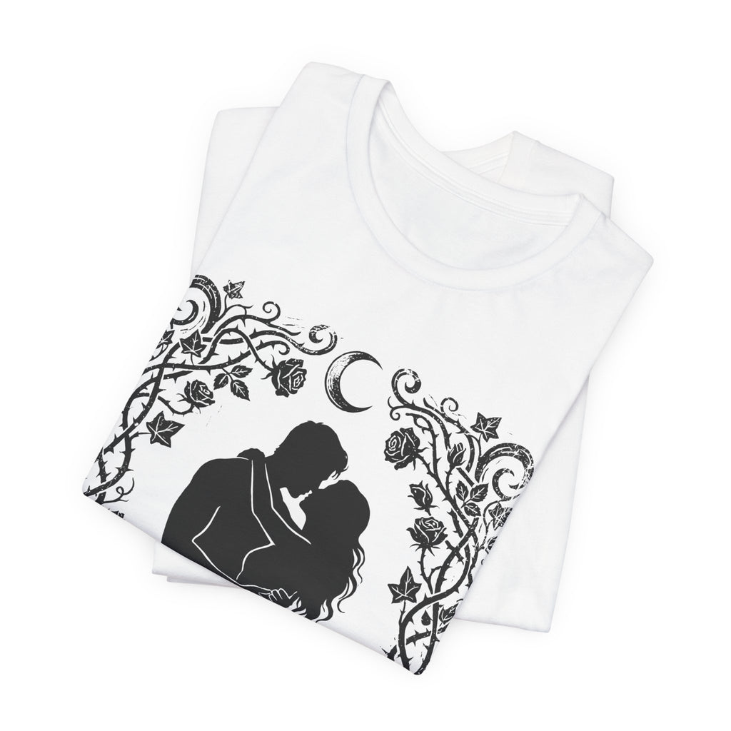 Romantic Couple Silhouette Tee — Moonlit Embrace Graphic T-Shirt