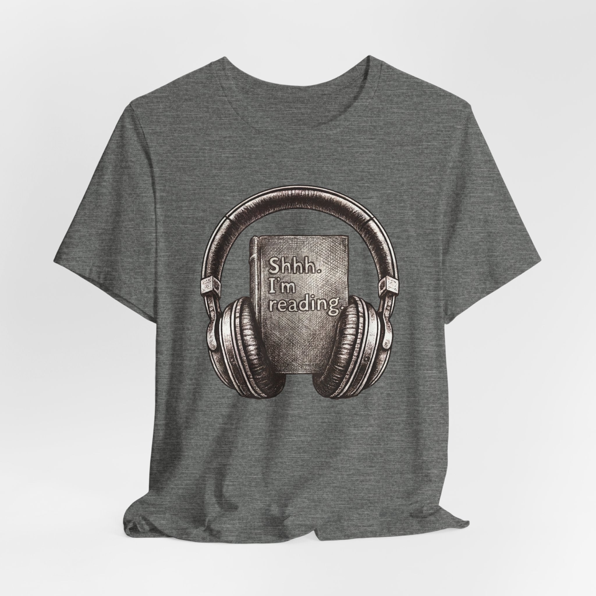 Reading Headphones T‑Shirt — "Shhh. I'm reading" Graphic Tee