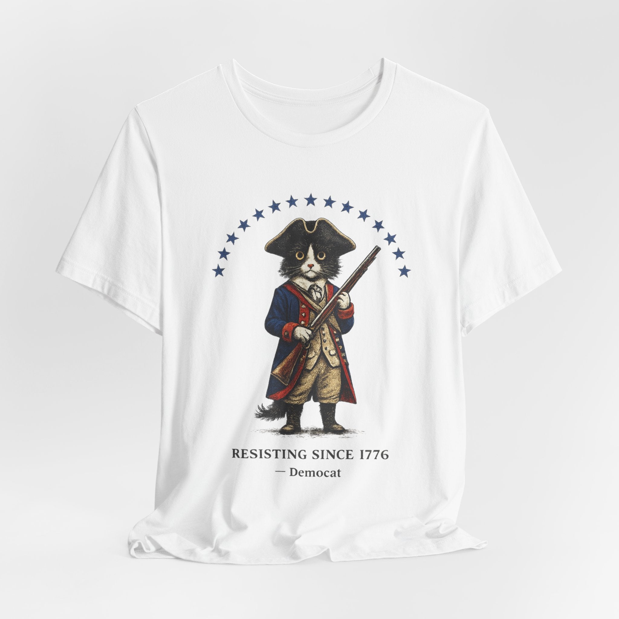 T-Shirt — "Resisting Since 1776" Patriotic Revolutionary Cat Graphic Tee