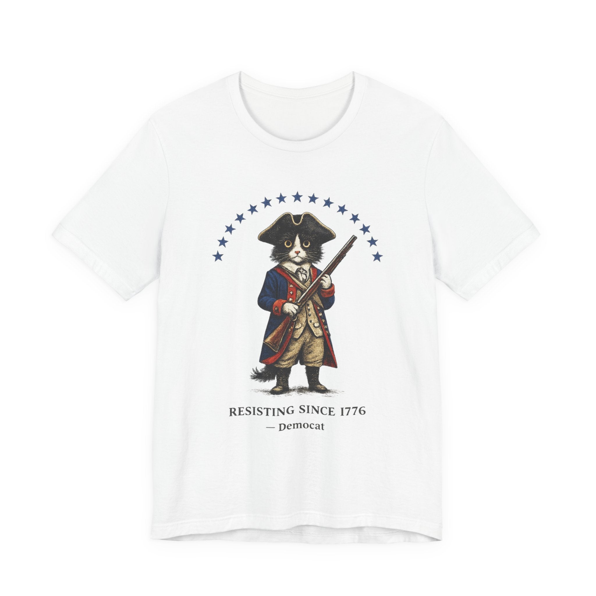 T-Shirt — "Resisting Since 1776" Patriotic Revolutionary Cat Graphic Tee