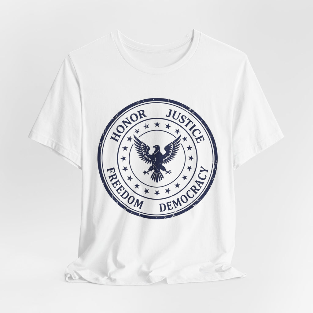 Honor • Justice Eagle Seal Tee — Freedom & Democracy Graphic T‑Shirt