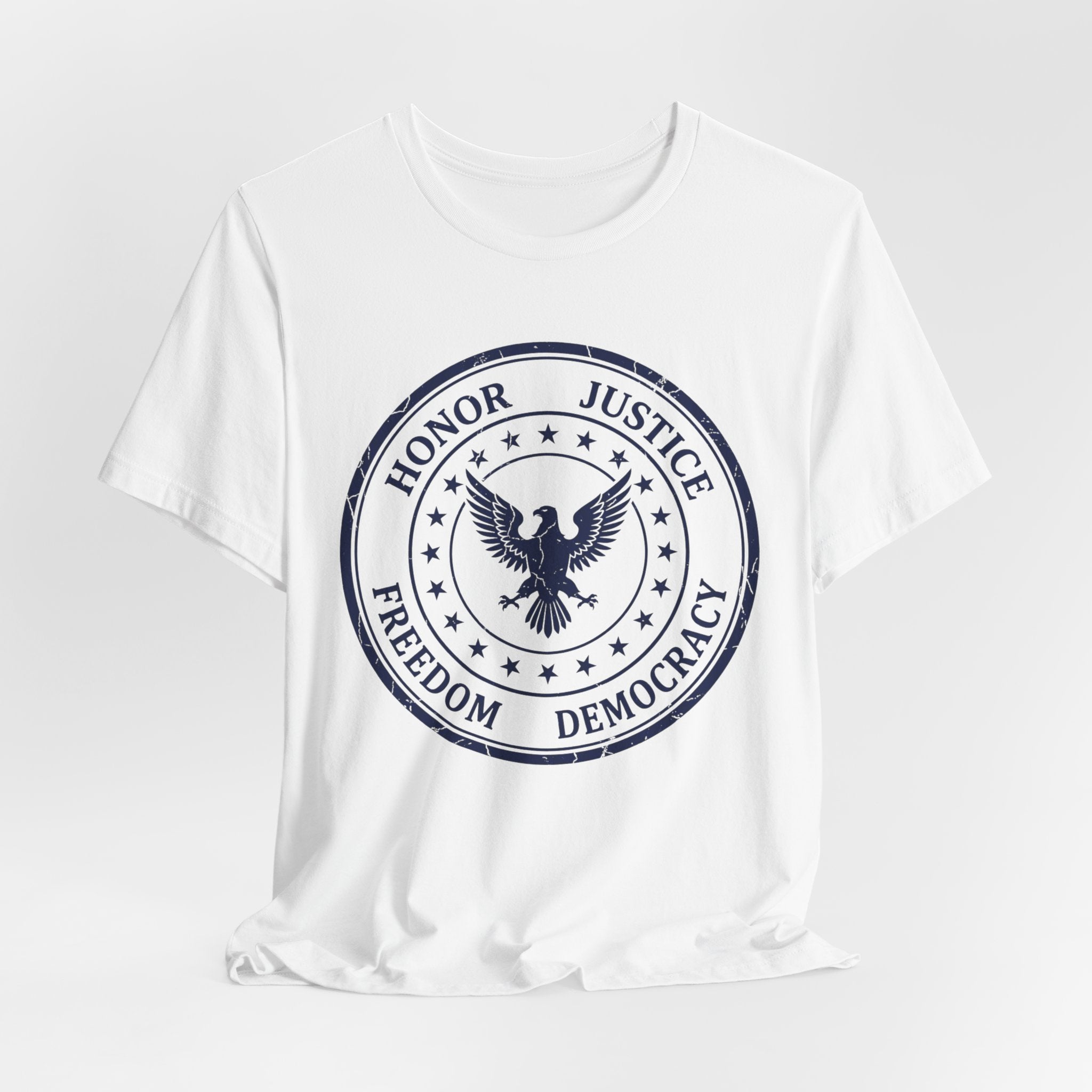Honor • Justice Eagle Seal Tee — Freedom & Democracy Graphic T‑Shirt
